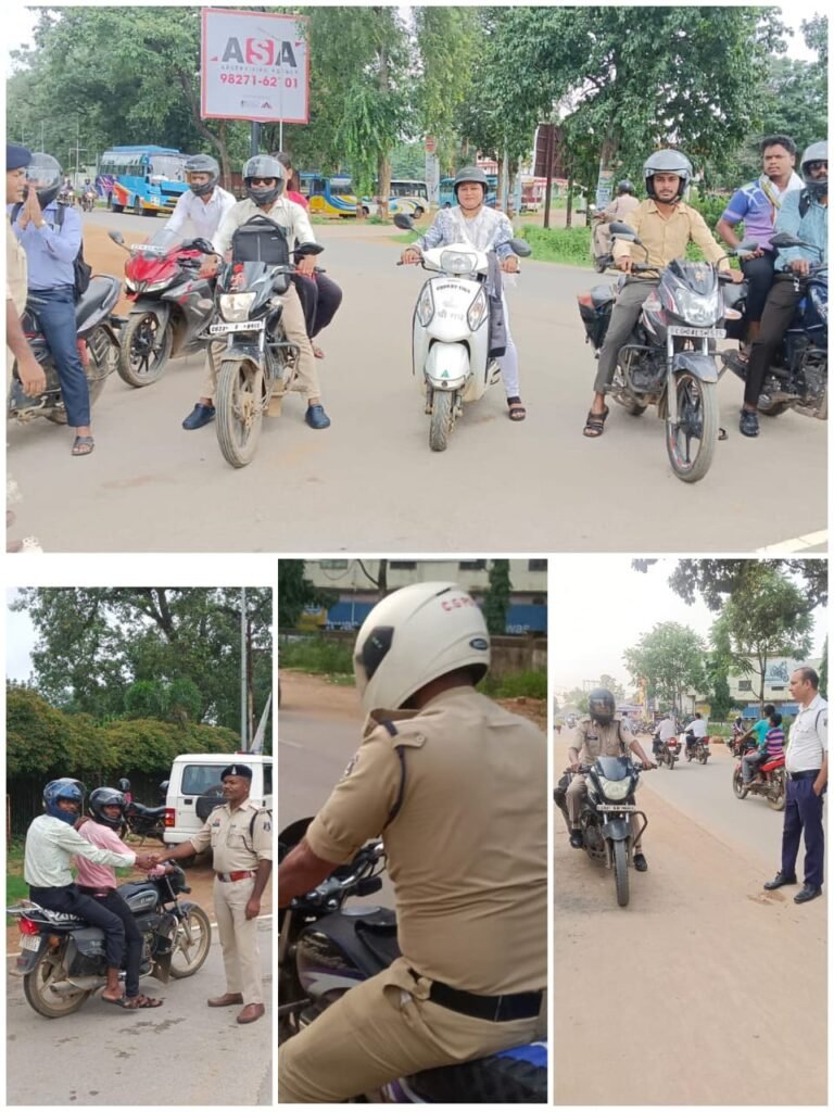 यातायात नियमों का उल्लंघन करने वाले शासकीय कर्मचारियों पर गरियाबंद पुलिस ने किया दुगनी चालानी कार्यवाही