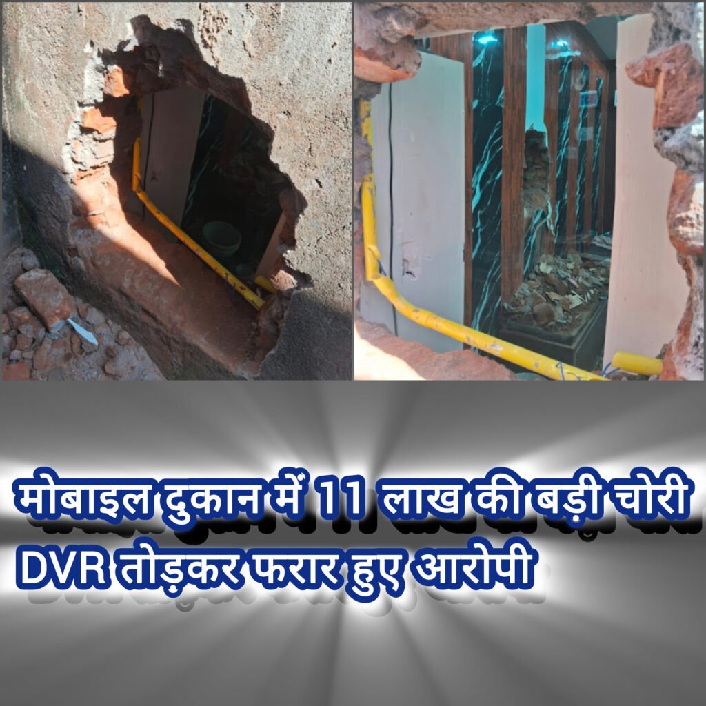 अमलीपदर में सेंधमार चोरों का आतंक – मोबाइल दुकान में 11 लाख की बड़ी चोरी, DVR तोड़कर फरार हुए आरोपी
