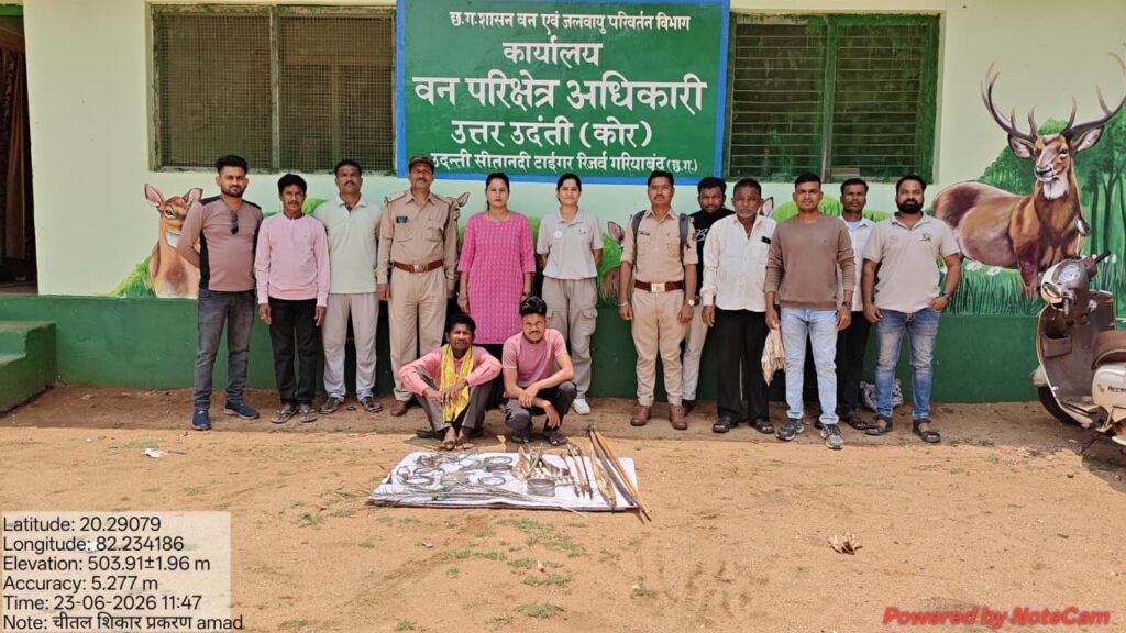 चीतल का शिकार पड़ा भारी: टिफिन में मांस और घर में हथियार, दो शिकारी गिरफ्तार